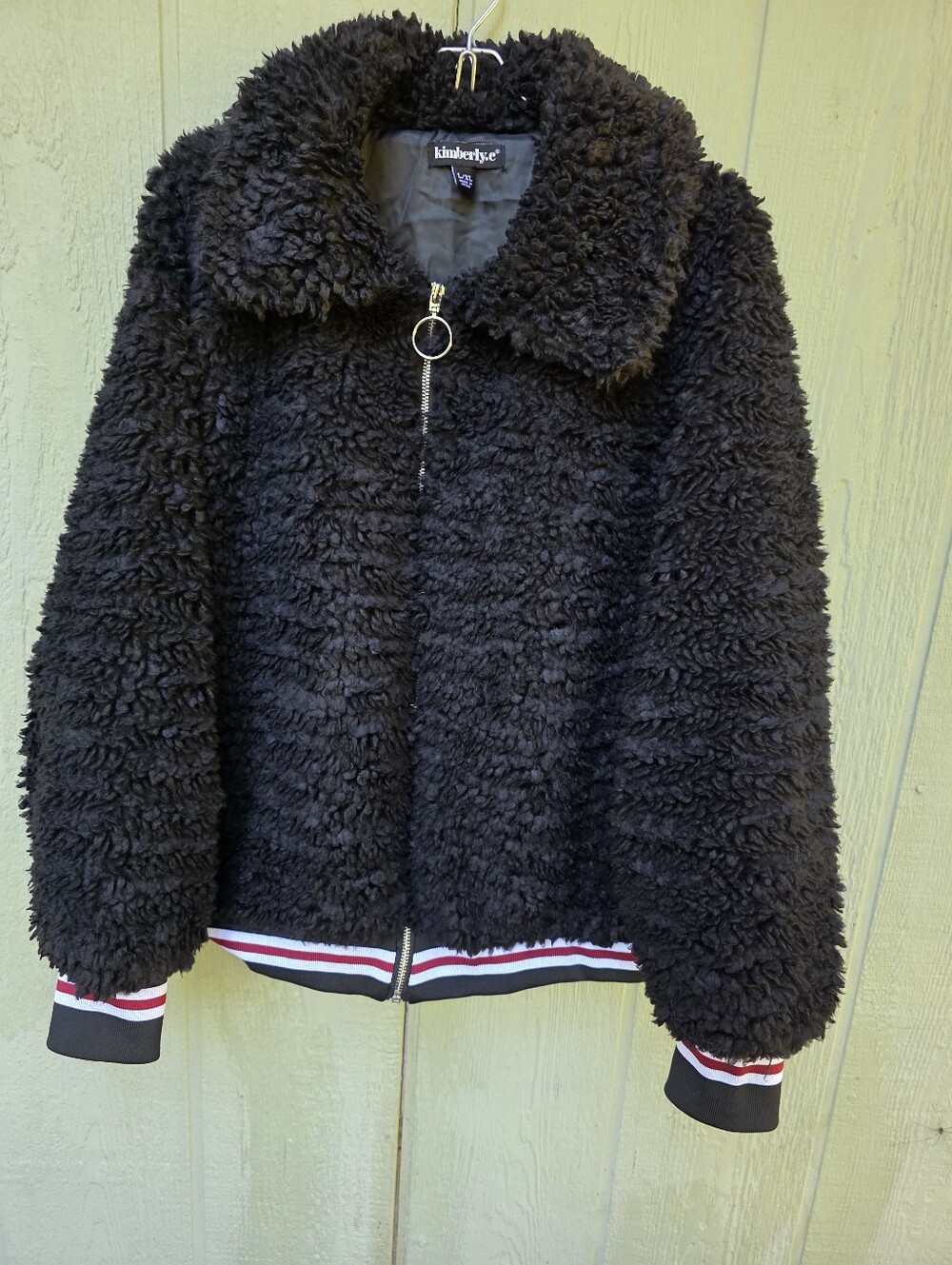 Kimberly.c Black Sherpa Zip-Up Bomber Jacket #JAC2 - Picture 11 of 14